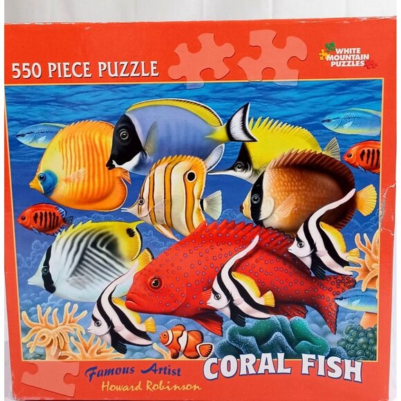Vintage New White Mountain Coral Fish 550 Piece Jigsaw Puzzle Howard Robinson - Picture 3 of 10